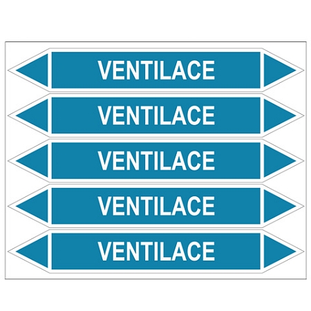 Značení potrubí, ventilace